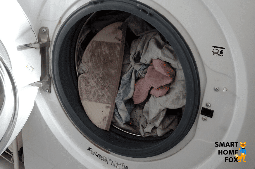 A mop head in the washing machine